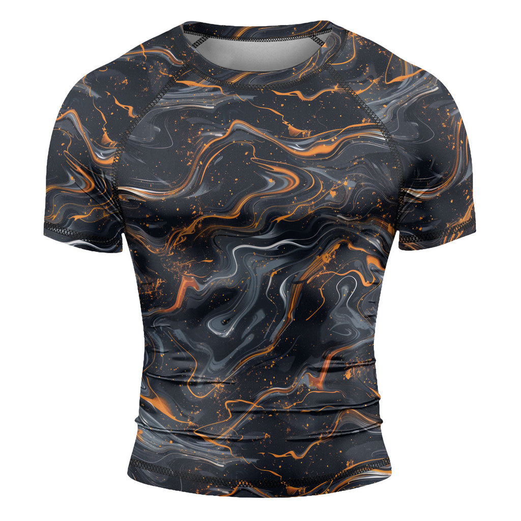 Rashninja Cyber Storm Marble Men's Short Sleeve Rash Guard