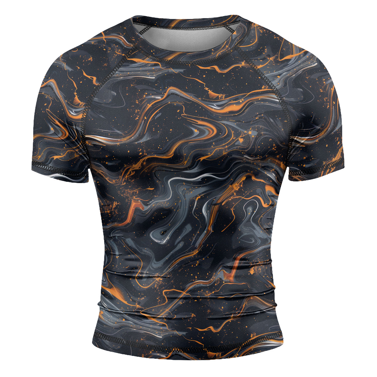 Rashninja Cyber Storm Marble Men's Short Sleeve Rash Guard