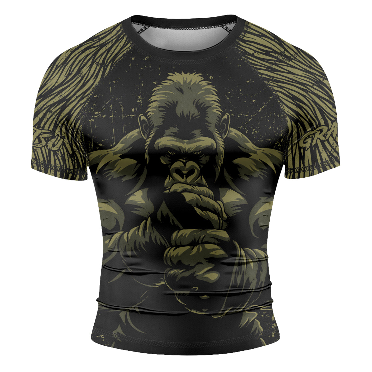 Rashninja Gorilla Jungle King Men's Short Sleeve Rash Guard