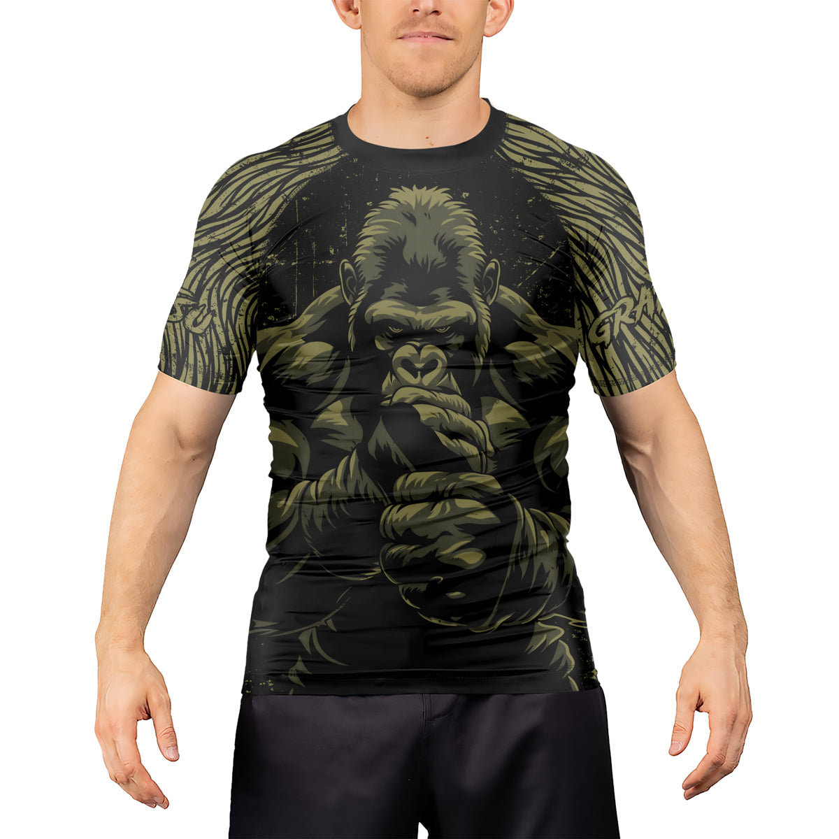 Rashninja Gorilla Jungle King Men's Short Sleeve Rash Guard