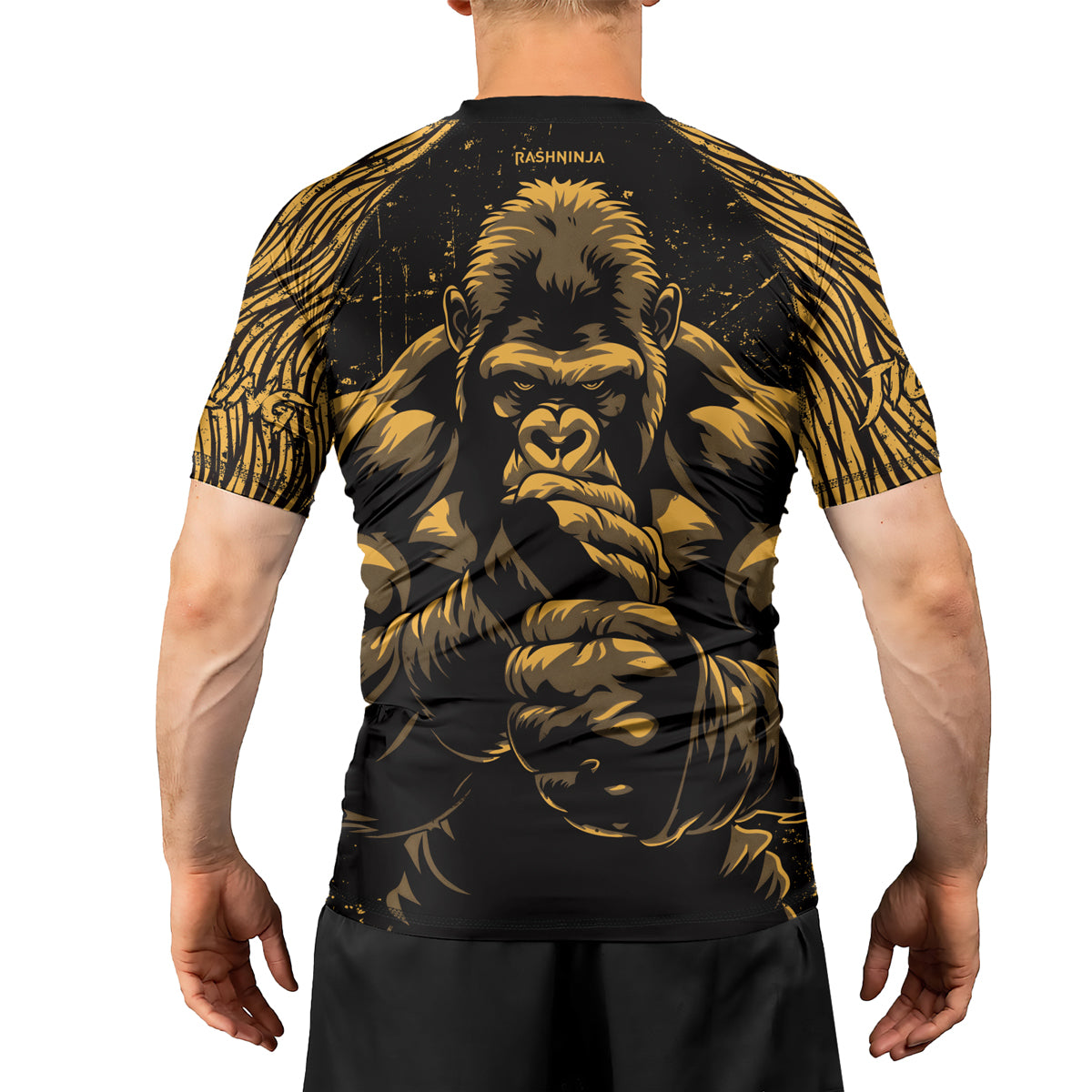 Rashninja Gorilla Jungle King Men's Short Sleeve Rash Guard
