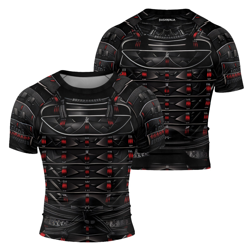 Rashninja Samurai Iron Armor Men's Short Sleeve Rash Guard