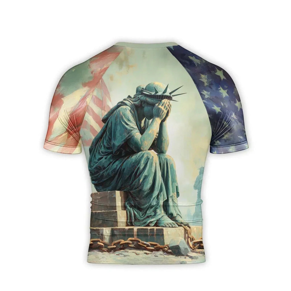 Sadness Liberty Men's Short Sleeve Rash Guard