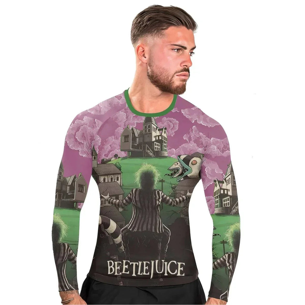 Sandworm Beetlejuice Men's Long Sleeve Rash Guard