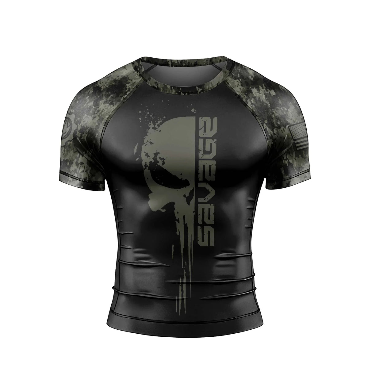 Savage Skull Men's Short Sleeve Rash Guard
