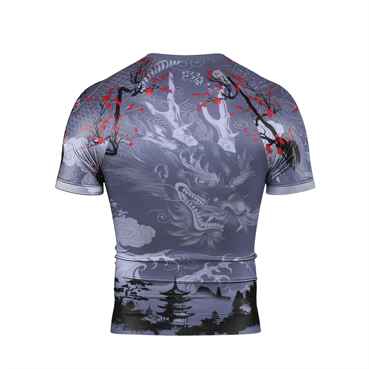 Shadow Dragon Samurai Men's Short Sleeve Rash Guard