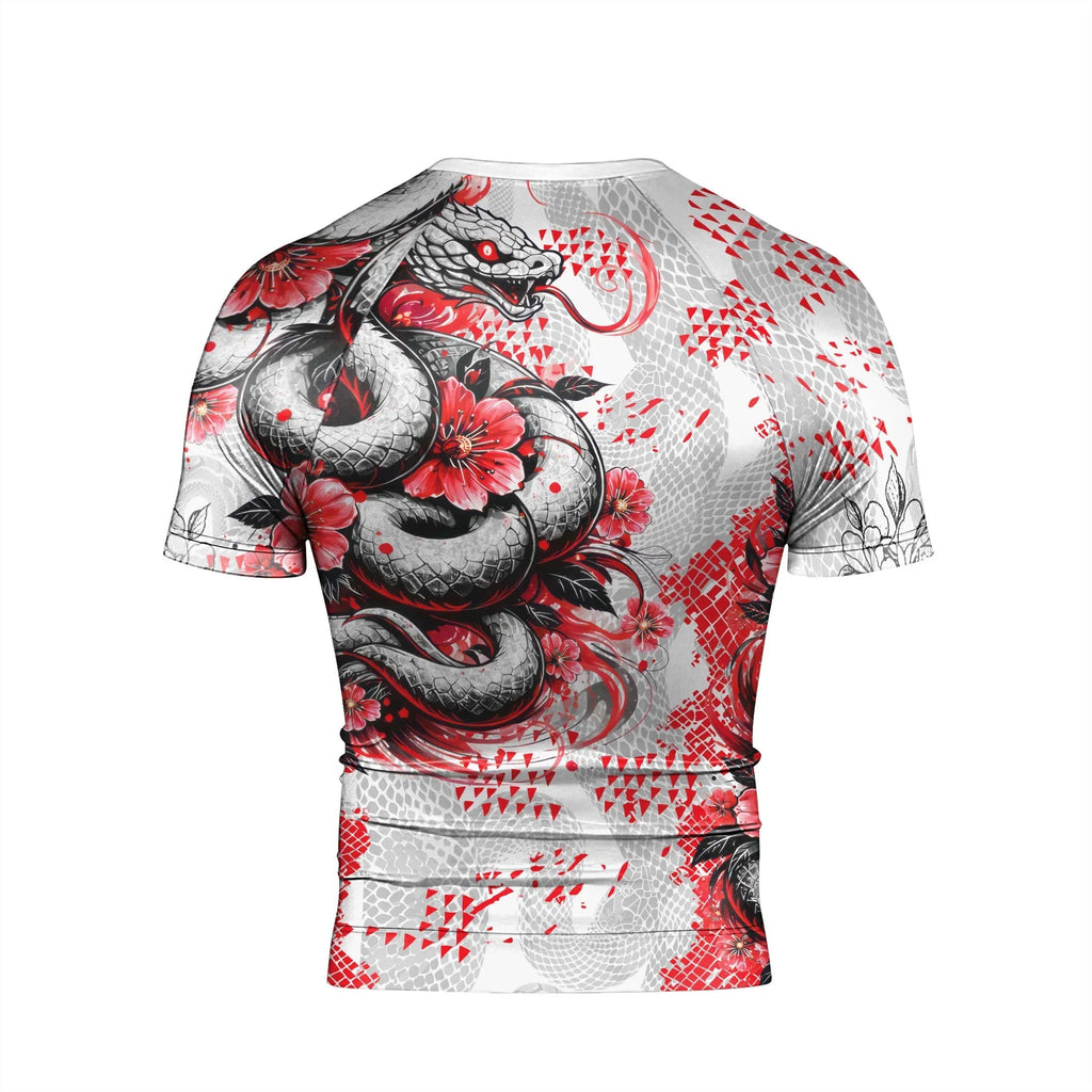 Snake Blossom Men's Short Sleeve Rash Guard