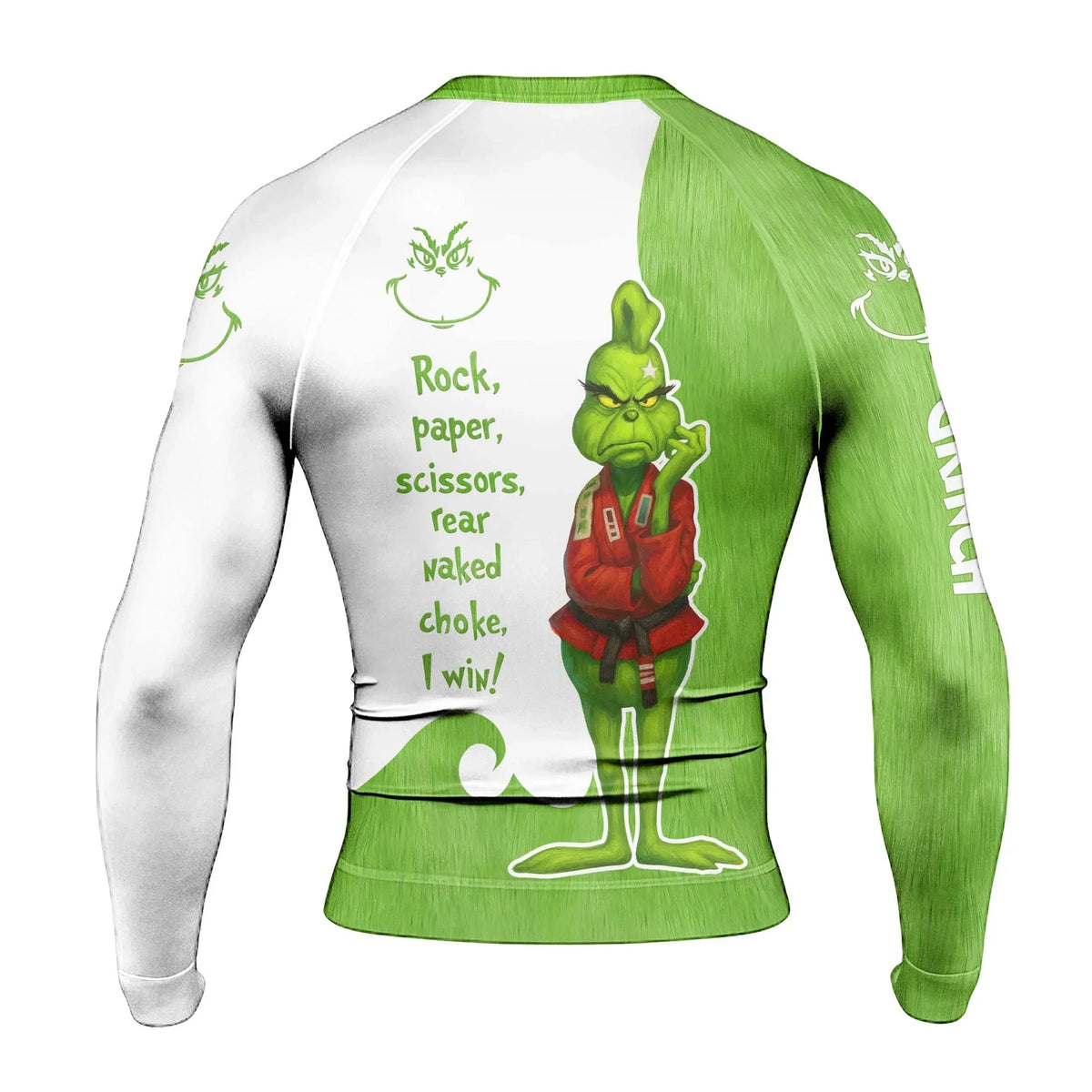 The Grinch Rear Naked Choke Men's Long Sleeve Rash Guard