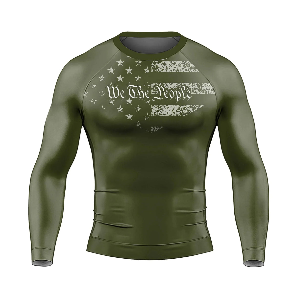 USA Flag Veteran Men's Long Sleeve Rash Guard