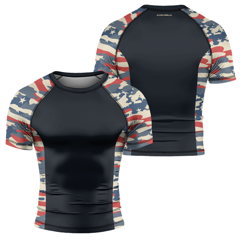 Rashninja American Camouflage Men's Short Sleeve Rash Guard