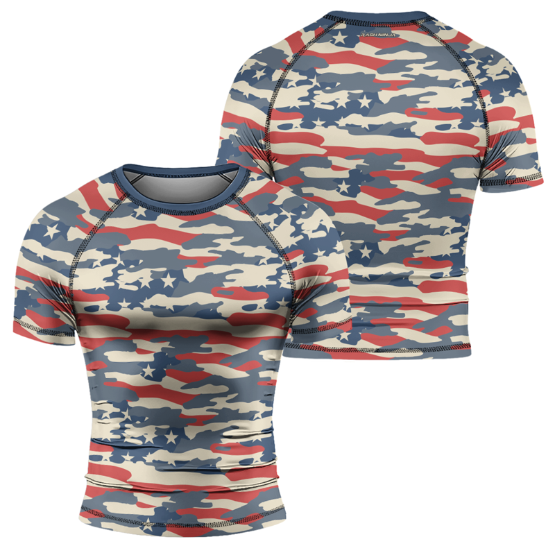 Rashninja American Camouflage Men's Short Sleeve Rash Guard