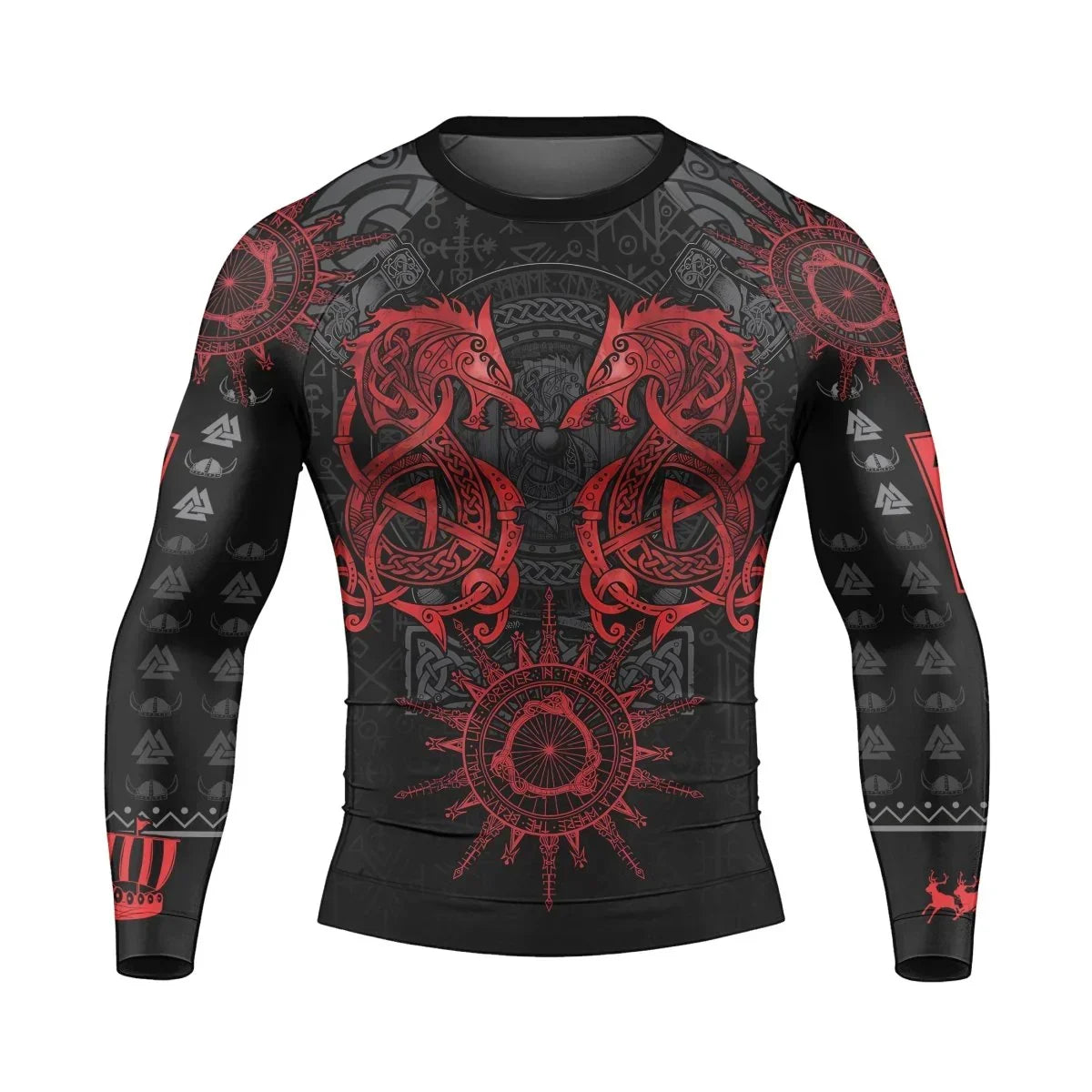 Viking Red Dragon Men's Long Sleeve Rash Guard