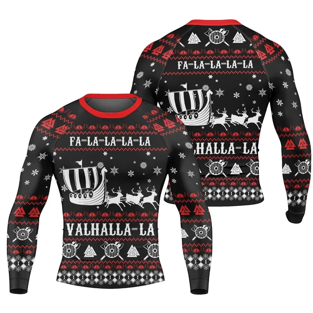 Viking Santa's Sleigh Men's Long Sleeve Rash Guard