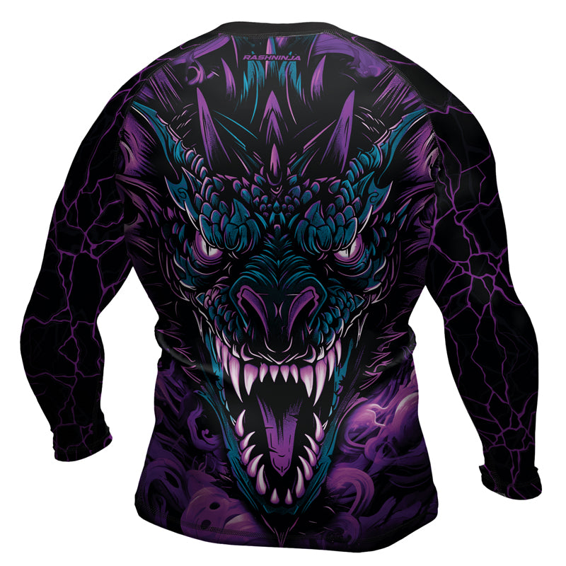 Rashninja Dragon Purple Men's Long Sleeve Rash Guard