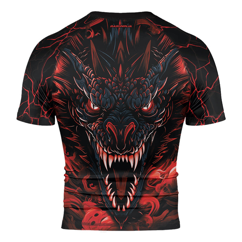 Rashninja Dragon Red Men's Short Sleeve Rash Guard