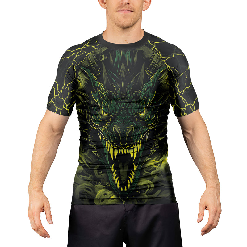 Rashninja Dragon Green Men's Short Sleeve Rash Guard