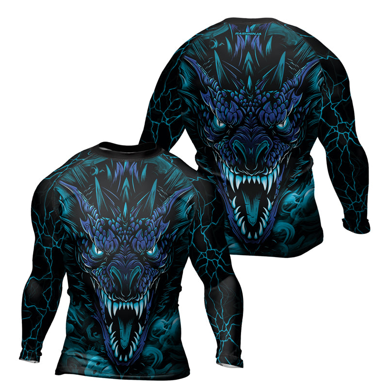 Rashninja Dragon Blue Men's Long Sleeve Rash Guard