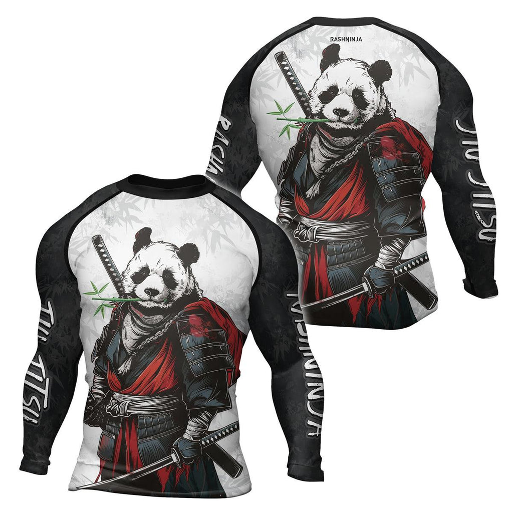 Rashninja Mystic Warrior Panda Samurai Men's Long Sleeve Rash Guard