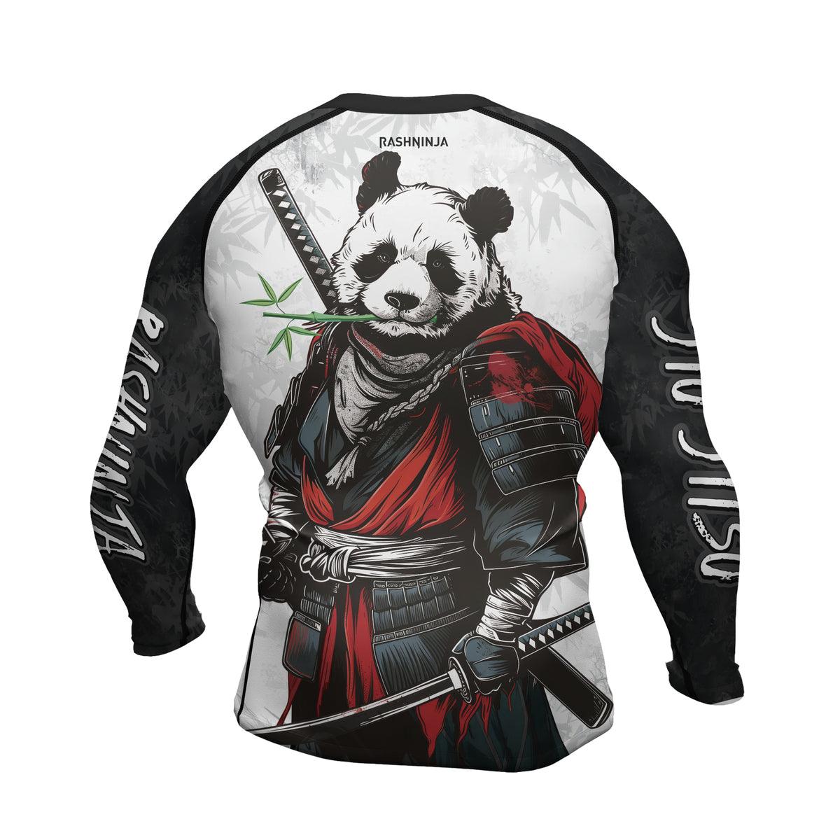Rashninja Mystic Warrior Panda Samurai Men's Long Sleeve Rash Guard