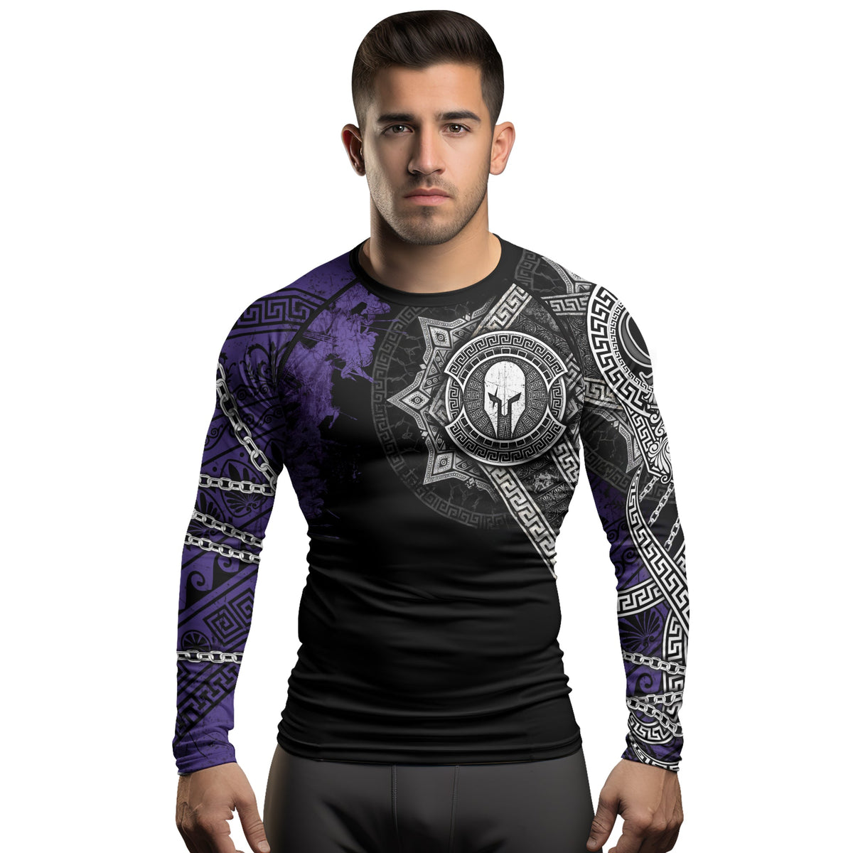 Rashninja Spartan Legacy Ranked Men's Long Sleeve Rash Guard