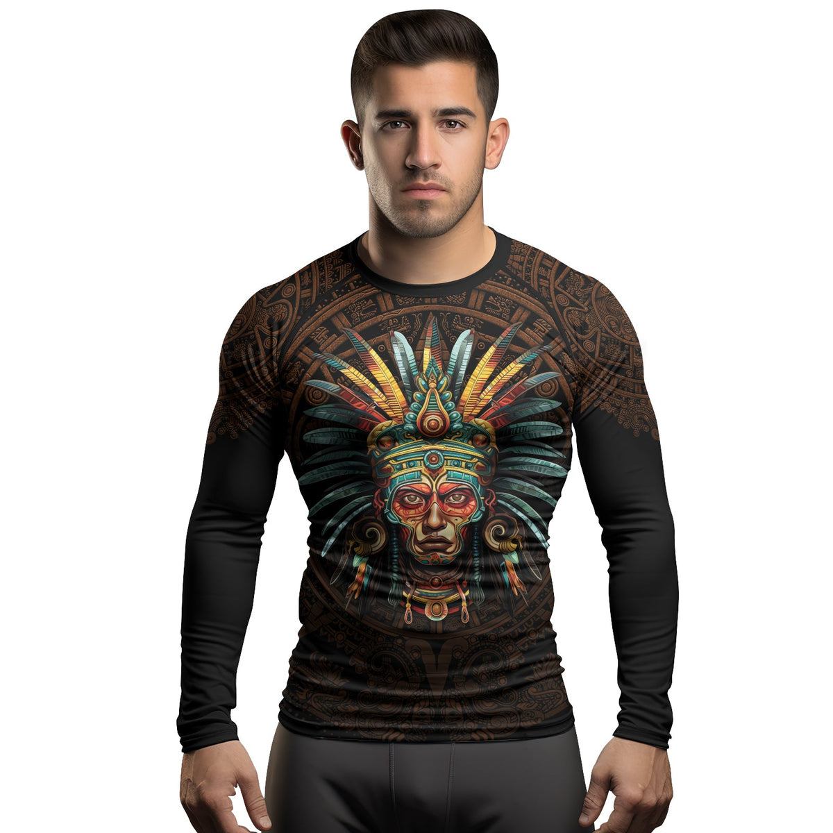 Rashninja Aztec Headman Men's Long Sleeve Rash Guard