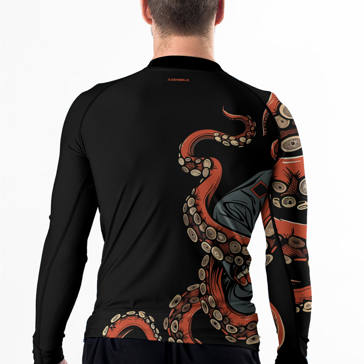 Rashninja Octopus Red Men's Long Sleeve Rash Guard