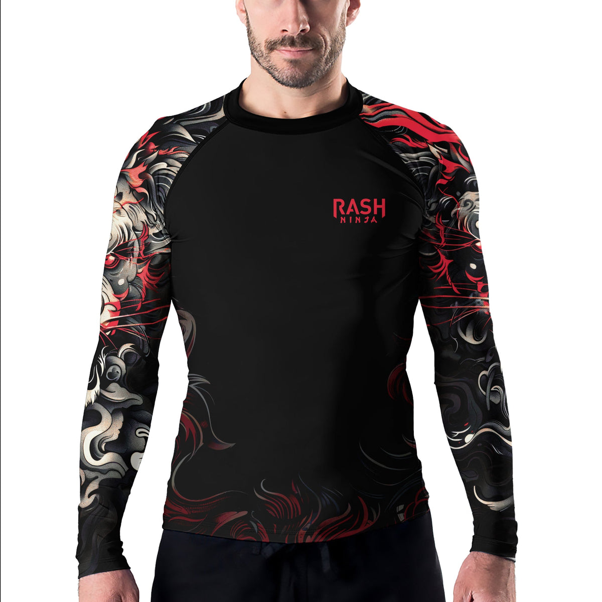 Rashninja Luminous Lion Men's Long Sleeve Rash Guard