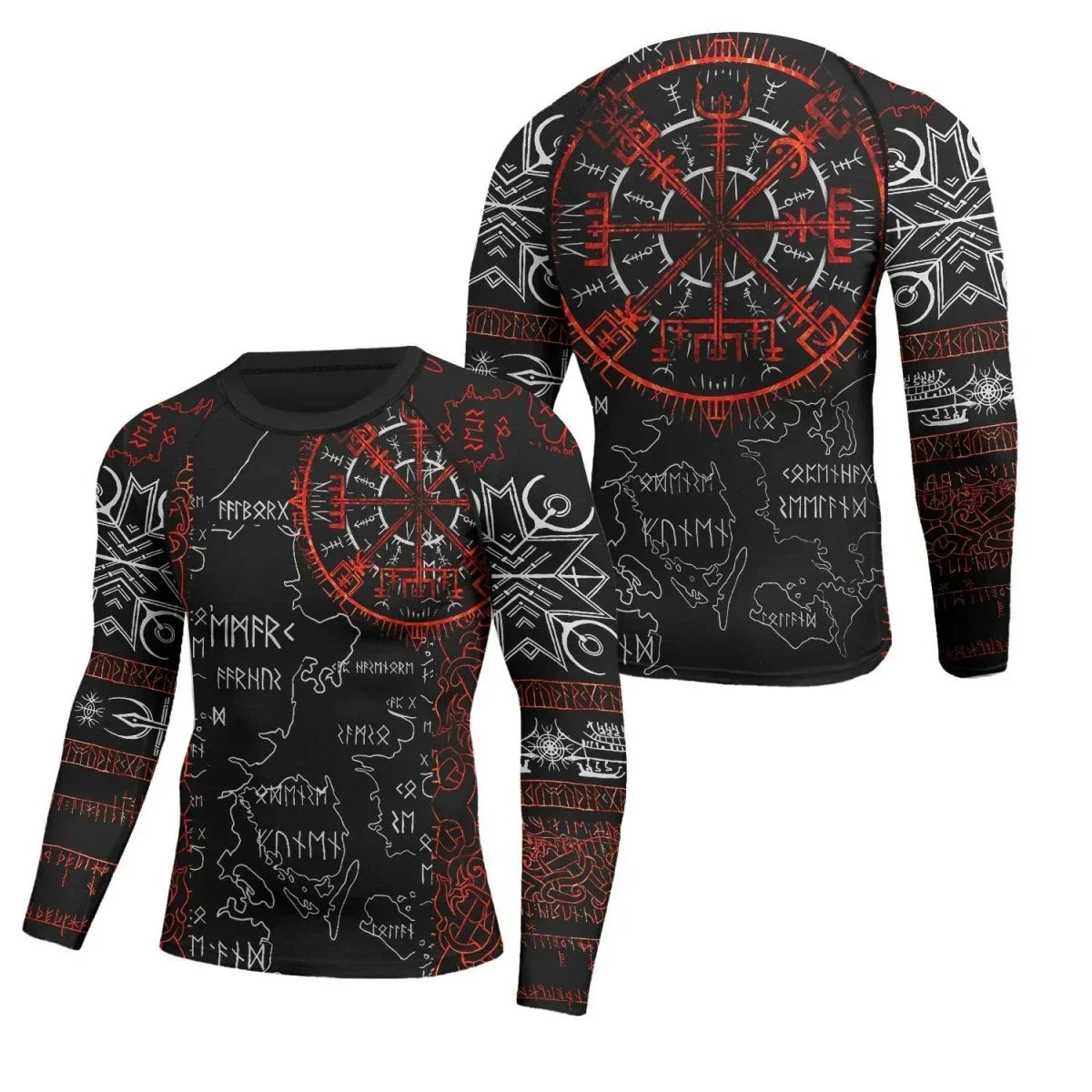 Sol Rune Viking Compass Men's Long Sleeve Rash Guard